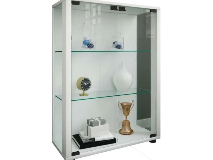 ebuy24 Sintalo Vitrinenschrank 2 Glastüren Weiß* Vitrinen