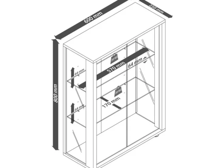ebuy24 Sintalo Vitrinenschrank 2 Glastüren Weiß* Vitrinen