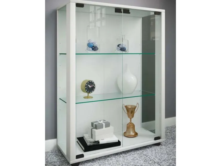 ebuy24 Sintalo Vitrinenschrank 2 Glastüren Weiß* Vitrinen