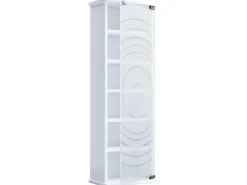 ebuy24 TilanoM Vitrinenschrank CD DVD 6 Ablagen 1 Tür Weiß* Vitrinen
