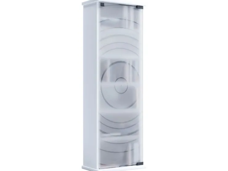 ebuy24 TilanoM Vitrinenschrank CD DVD 6 Ablagen 1 Tür Weiß* Vitrinen