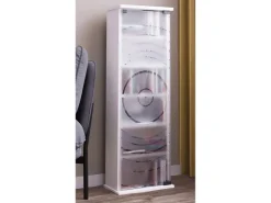 ebuy24 TilanoM Vitrinenschrank CD DVD 6 Ablagen 1 Tür Weiß* Vitrinen