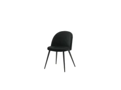 ebuy24 Tilst Essgruppe Tisch Weiß Marmor Print mit 4 Stühlen Velour Schwarz