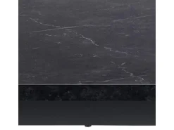 ebuy24 Tilst Essgruppe Tisch Schwarz Marmor Print mit 4 Stühlen in Velour Grün