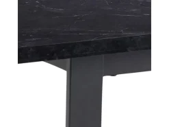 ebuy24 Tilst Essgruppe Tisch Schwarz Marmor Print mit 4 Stühlen in Velour Grün