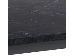 ebuy24 Tilst Essgruppe Tisch Schwarz Marmor Print mit 4 Stühlen Velour Schwarz