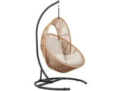 ebuy24 Tim Garten Lounge Hängesessel mit Kissen Schwarz Natur