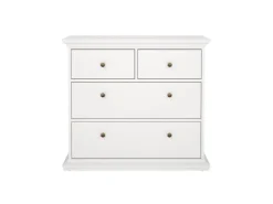 ebuy24 Venedig Kommode mit 2 Kleinen und 2 Grossen Schubladen Weiss