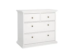 ebuy24 Venedig Kommode mit 2 Kleinen und 2 Grossen Schubladen Weiss