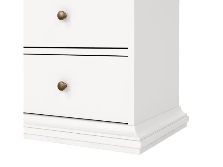 ebuy24 Venedig Vitrinenschrank 2-Türig mit 2 Schubladen Breite 97 cm Höhe 201 cm Weiß