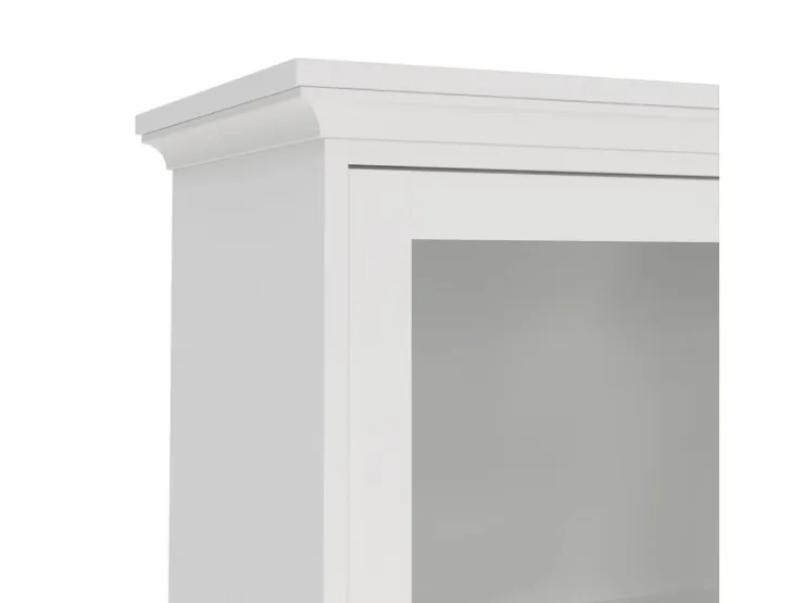 ebuy24 Venedig Vitrinenschrank 2-Türig mit 2 Schubladen Breite 97 cm Höhe 201 cm Weiß