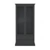 ebuy24 Venedig Vitrinenschrank 2 Glastüren und 2 Schubladen Matt Grau
