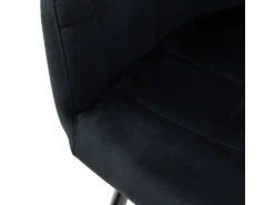 ECD Germany 2er Set Esszimmerstühle Küchenstühle Schwarz aus Samt* Stühle