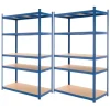 ECD Germany 2Er Set Werkstattregal 200x100x60 cm Blau Pulverbeschichter Metall* Weitere Regale
