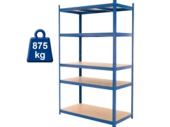 ECD Germany 2Er Set Werkstattregal 200x100x50 cm Blau Pulverbeschichter Metall* Weitere Regale