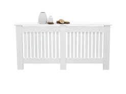 ECD Germany Heizkörperverkleidung Landhausstil 152x19x82cm Weiß aus MDF Lackiert* Regal Weiß
