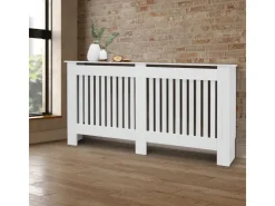 ECD Germany Heizkörperverkleidung Landhausstil 152x19x82cm Weiß aus MDF Lackiert* Regal Weiß