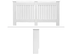 ECD Germany Heizkörperverkleidung Landhausstil 152x19x82cm Weiß aus MDF Lackiert* Regal Weiß