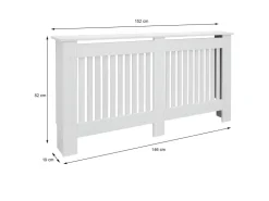 ECD Germany Heizkörperverkleidung Landhausstil 152x19x82cm Weiß aus MDF Lackiert* Regal Weiß