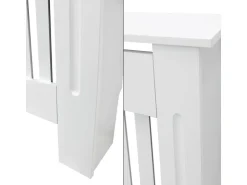 ECD Germany Heizkörperverkleidung Landhausstil 112x19x82cm Weiß aus MDF Lackiert* Regal Weiß