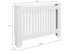 ECD Germany Heizkörperverkleidung Landhausstil 112x19x82cm Weiß aus MDF Lackiert* Regal Weiß
