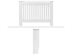 ECD Germany Heizkörperverkleidung Landhausstil 112x19x82cm Weiß aus MDF Lackiert* Regal Weiß