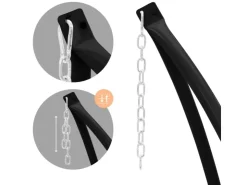 ECD Germany Hängesesselgestell Schwarz 208 cm Belastung bis 120kg Stahlrohr