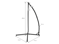 ECD Germany Hängesesselgestell Schwarz 208 cm Belastung bis 120kg Stahlrohr