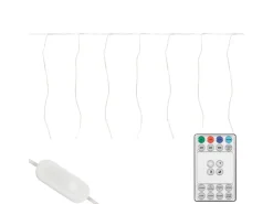 ECD Germany LED Lichtervorhang 300cm 120LED Warmweiß mit Timer 19 Modi* Vorhänge