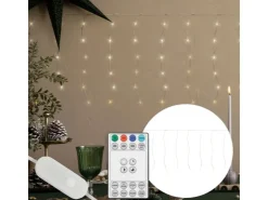 ECD Germany LED Lichtervorhang 300cm 120LED Warmweiß mit Timer 19 Modi* Vorhänge