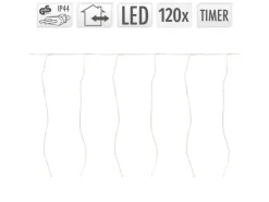 ECD Germany LED Lichtervorhang 300cm 120LED Warmweiß mit Timer 19 Modi* Vorhänge