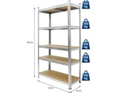 ECD Germany Regalsystem Set 2 Lagerregale 180x90x40 cm mit Eckregal 180x70x40cm* Weitere Regale
