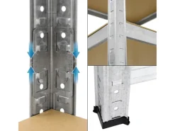 ECD Germany Werkstattregal Eckregal 180x70x40 cm bis 750 kg 5 MDF-Platten Eck* Kellerregale