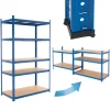 ECD Germany Werkstattregal 200x100x50 cm Blau aus Metall Belastbar bis 875 kg* Weitere Regale
