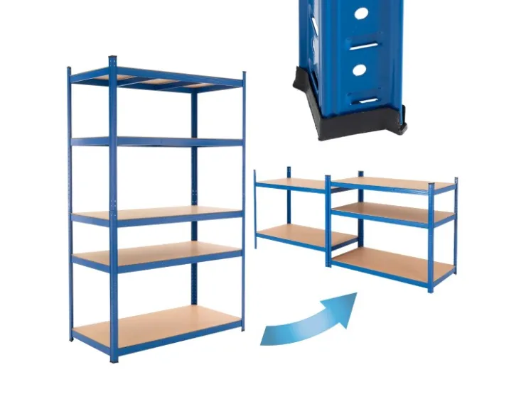 ECD Germany Werkstattregal 200x100x50 cm Blau aus Metall Belastbar bis 875 kg* Weitere Regale