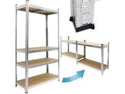 ECD Germany Werkstattregal 160x80x40cm bis 320kg Verzinktes Metall 4 MDF-Platten* Weitere Regale