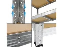 ECD Germany Werkstattregal 160x80x40cm bis 320kg Verzinktes Metall 4 MDF-Platten* Weitere Regale