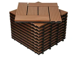 ECD Germany WPC Terrassenfliesen 30x30 cm 33er Spar Set Mosaik