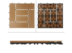 ECD Germany WPC Terrassenfliesen 30 x 30 cm 55er Spar Set Mosaik Holzoptik* Mosaik
