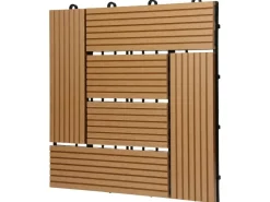 ECD Germany WPC Terrassenfliesen 30 x 30 cm 55er Spar Set Mosaik Holzoptik* Mosaik