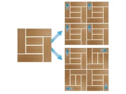 ECD Germany WPC Terrassenfliesen 30 x 30 cm 55er Spar Set Mosaik Holzoptik* Mosaik