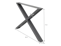 ECD Germany 2x Tischbeine X-Design X-Form 60 x 72 cm Anthrazit Industriedesign* Tische