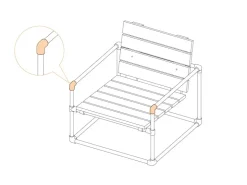 Eckstück 90° für Stahlrohr Ø 2,7 cm