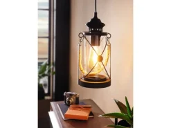 Eglo Pendelleuchte Bradford Schwarz Ø 14 cm x 110 cm 1-flammig