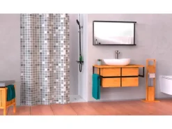 Eisl Textil Duschvorhang mit Motiv Mosaik Grau 180 cm x 200 cm Waschbar* Mosaik