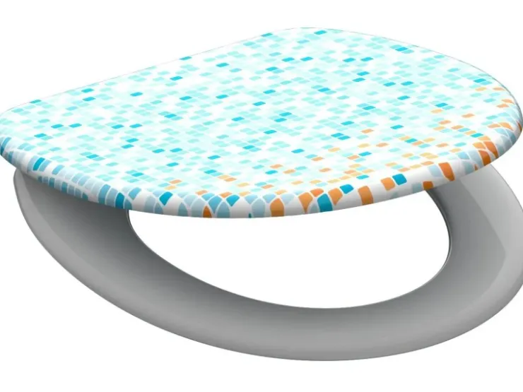 Eisl WC-Sitz Duroplast Mosaik Blau-Orange mit doppelter Absenkautomatik* Mosaik