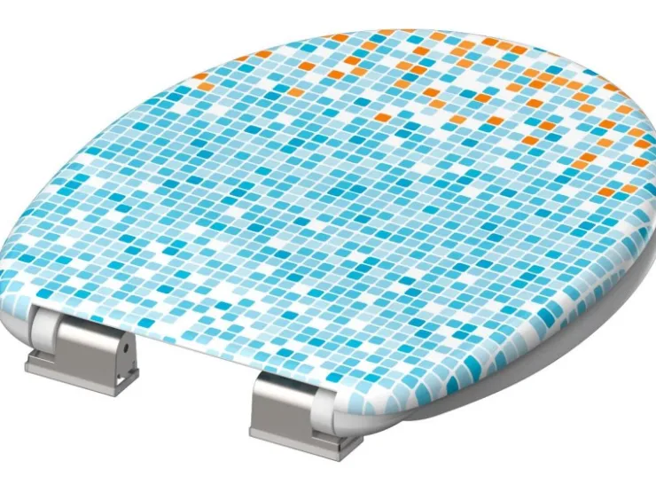 Eisl WC-Sitz Duroplast Mosaik Blau-Orange mit doppelter Absenkautomatik* Mosaik
