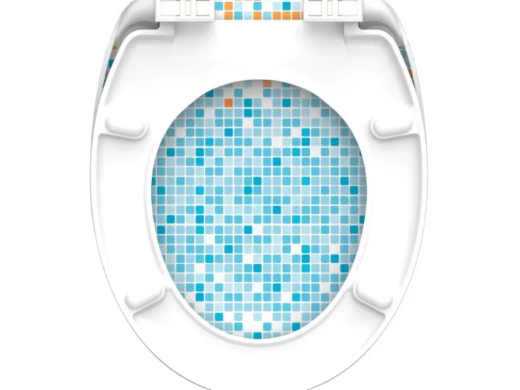 Eisl WC-Sitz Duroplast Mosaik Blau-Orange mit doppelter Absenkautomatik* Mosaik