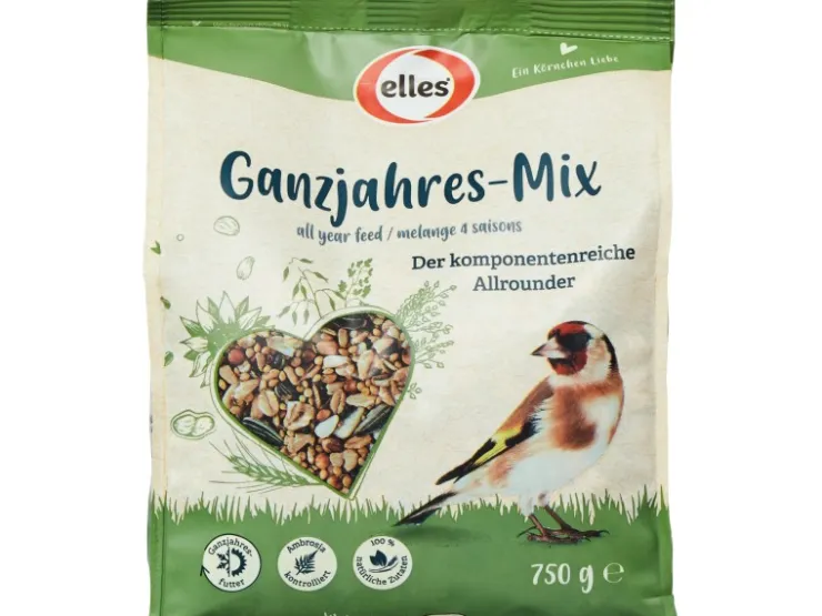 elles Ergänzungsfutter Ganzjahres-Mix für Wildvögel 750 g* Vogelbedarf
