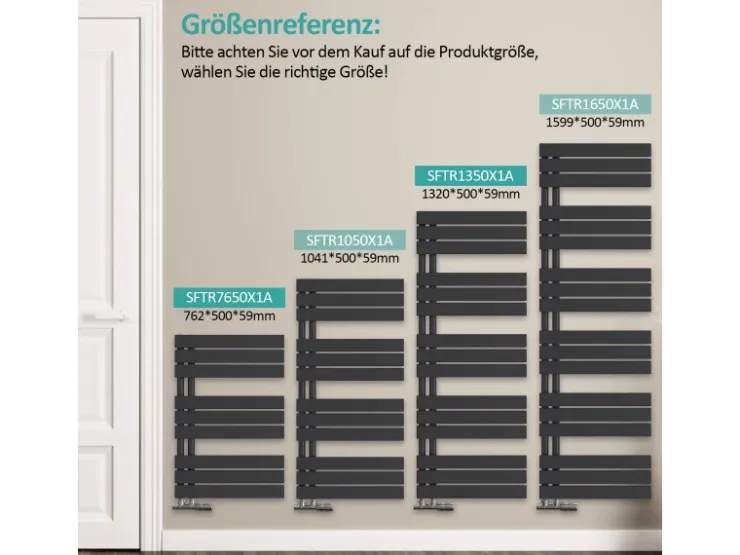Emke Badheizkörper 130x50cm 695W Handtuchwärmer für Badezimmer Handtuchtrockner* Bettwäsche